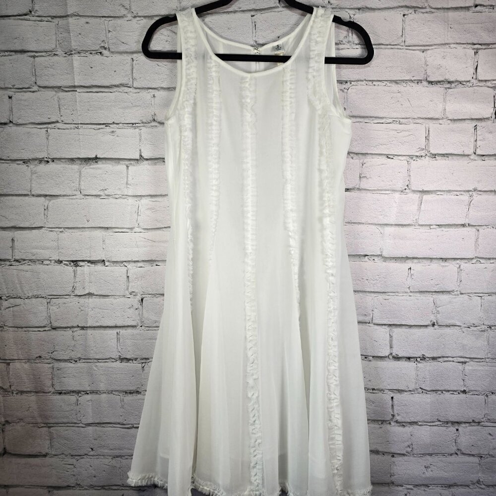 WOMENS UNCLE FRANK WHITE SLEEVELSS SEMI SHEER SHEATH DRESS FAIRY WHIMSY SIZE SM